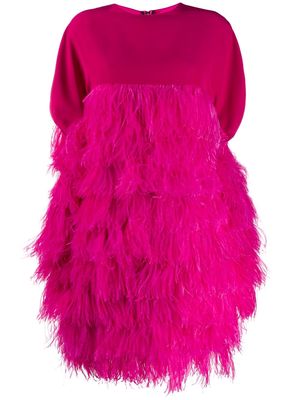Gianluca Capannolo short feather dress - Pink
