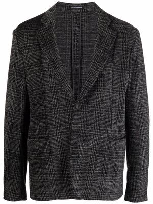 Emporio Armani houndstooth blazer jacket - Black