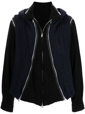 UNDERCOVER layered hooded jacket - Black