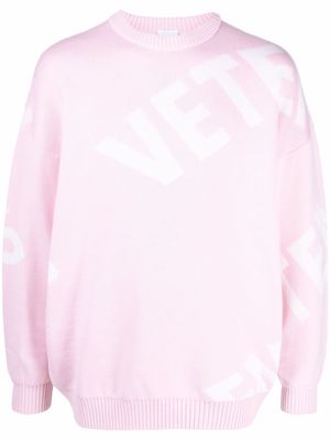 VETEMENTS logo intarsia jumper - Pink