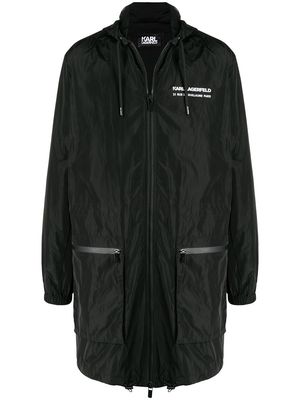 Karl Lagerfeld KL logo hooded coat - Black