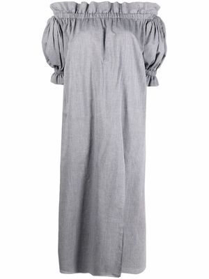 Parlor cold-shoulder puff sleeve dress - Grey