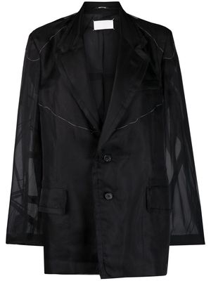 Maison Margiela sheer-panel single-breasted jacket - Black