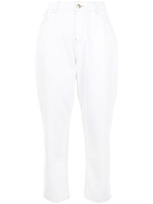 TWINSET cropped denim jeans - White