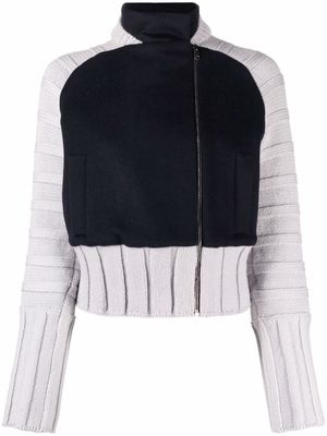 Ports 1961 two-tone zip-up knit jacket - Grey