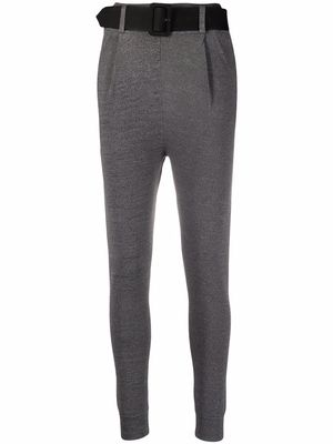 Self-Portrait belted tailored-style leggings - Grey