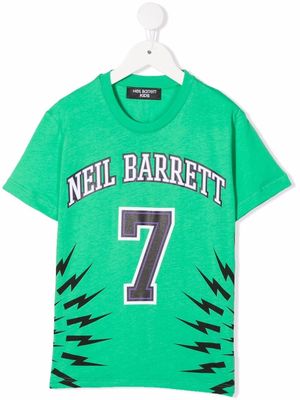 Neil Barrett Kids Lightning Bolt graphic T-shirt - Green