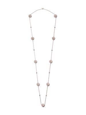 De Beers Jewellers 18kt rose gold Enchanted Lotus Mother-of-Pearl diamond sautoir necklace