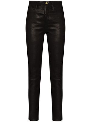 FRAME Le Sylvie skinny leather trousers - Black