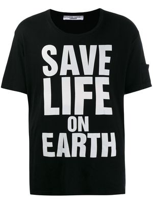 Katharine Hamnett London printed 'Save life on Earth T-shirt - Black