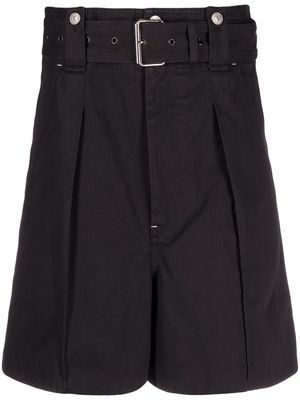 Isabel Marant high-waisted A-line shorts - Black