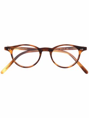 Epos tortoiseshell-effect round frame glasses - Brown