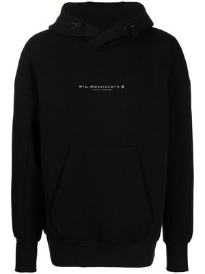 Julius graphic-print toggle hoodie - Black
