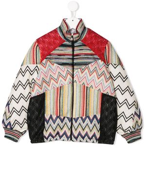 Missoni Kids knit detail bomber jacket - Red