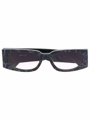 Gcds marble-effect rectangular-frame sunglasses - Black