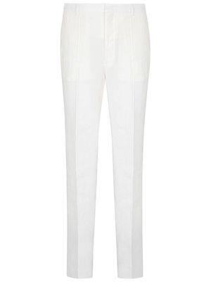 Fendi hemp slim-fit trousers - White