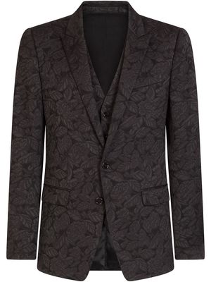 Dolce & Gabbana floral jacquard martini suit - Black