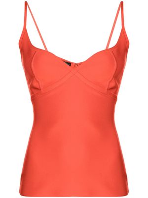 Herve L. Leroux sweetheart-neck spaghetti strap top - Red
