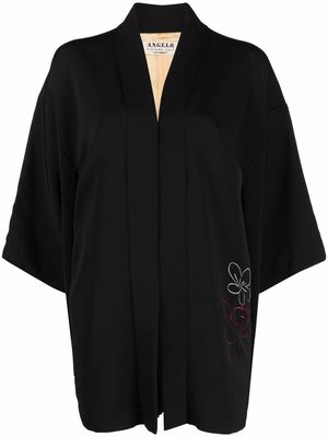 A.N.G.E.L.O. Vintage Cult 1970s floral-embroidered silk kimono jacket - Black