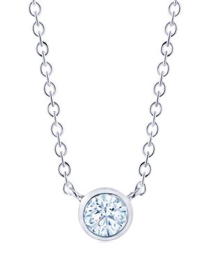 KWIAT 18kt white gold round diamond bezel set pendant necklace - Silver