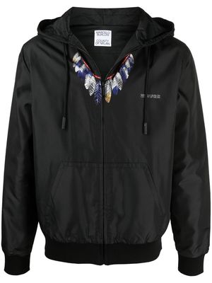 Marcelo Burlon County of Milan feather-print hooded jacket - Black