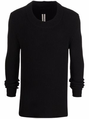 Rick Owens cashmere-blend ribbed knit jumper - Black