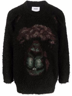 Doublet camel-print long-sleeved jumper - Brown