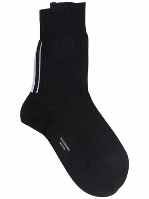Thom Browne grosgrain-trim ankle socks - Black