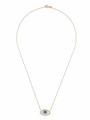 Monan 18kt yellow gold enamel necklace - Pink