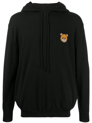Moschino teddy bear knitted hoodie - Black