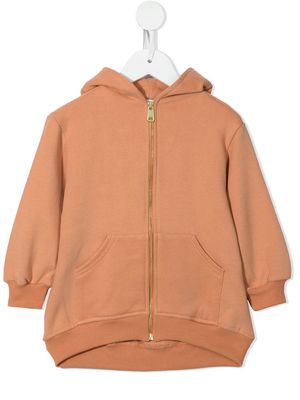 Eshvi Kids peach zip-up hoodie - Orange