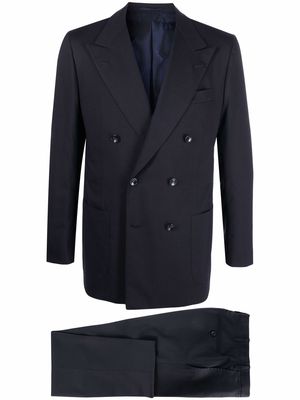 Kiton double-breasted two-piece suit - Blue