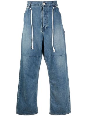 AMBUSH drawstring wide-leg jeans - Blue