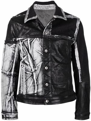 Rick Owens DRKSHDW washed effect panels denim jacket - Black