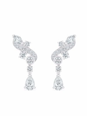 De Beers Jewellers 18kt white gold Adonis Rose diamond climber earrings - Silver