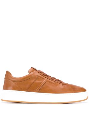 Tod's stitched T lace-up sneakers - Brown