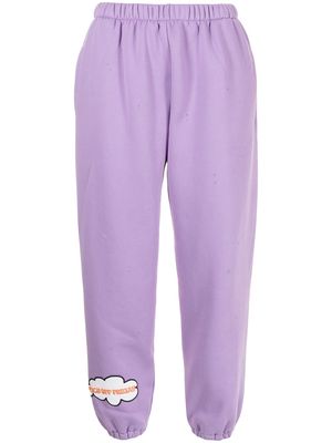 Natasha Zinko slogan-patch track trousers - Purple