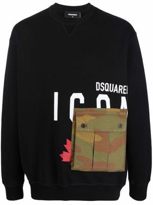 Dsquared2 logo-print crew neck sweatshirt - Black