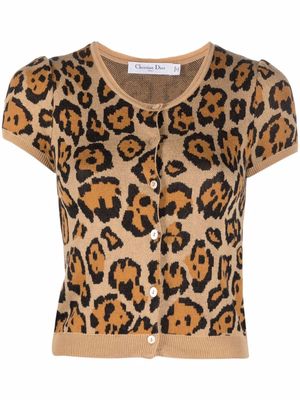 Christian Dior 2010 pre-owned cheetah pattern knitted top - Brown