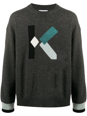 Kenzo intarsia-knit logo jumper - Grey