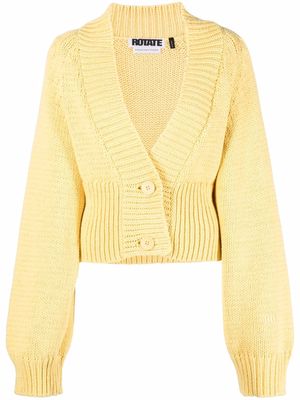 ROTATE button-fastening V-neck cardigan - Yellow