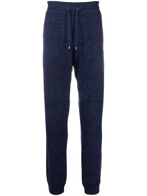 ETRO paisley print cashmere sweatpants - Blue