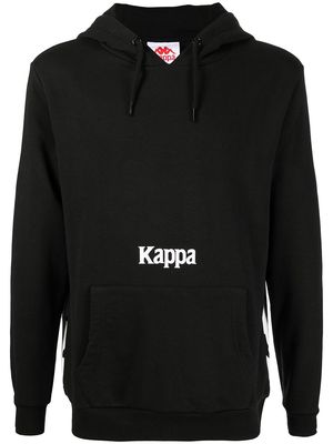 Kappa logo print cotton hoodie - Black