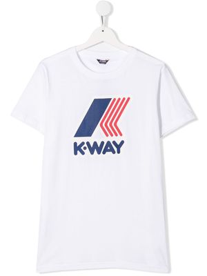 K Way Kids logo print T-shirt - White