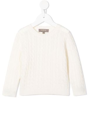 N.PEAL KIDS cable-knit sweater - White