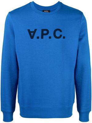 A.P.C. VPC logo-print cotton sweatshirt - Blue