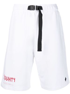 Marcelo Burlon County of Milan logo-print cotton track shorts - White