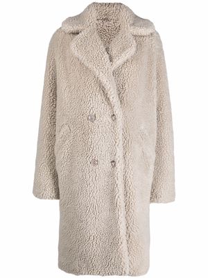 Philipp Plein Teddy Bear oversized cocoon coat - Neutrals