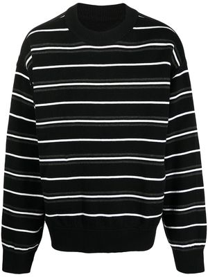 SONGZIO striped crew neck sweatshirt - Black