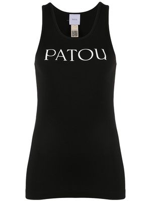 Patou scoop neck logo tank top - Black